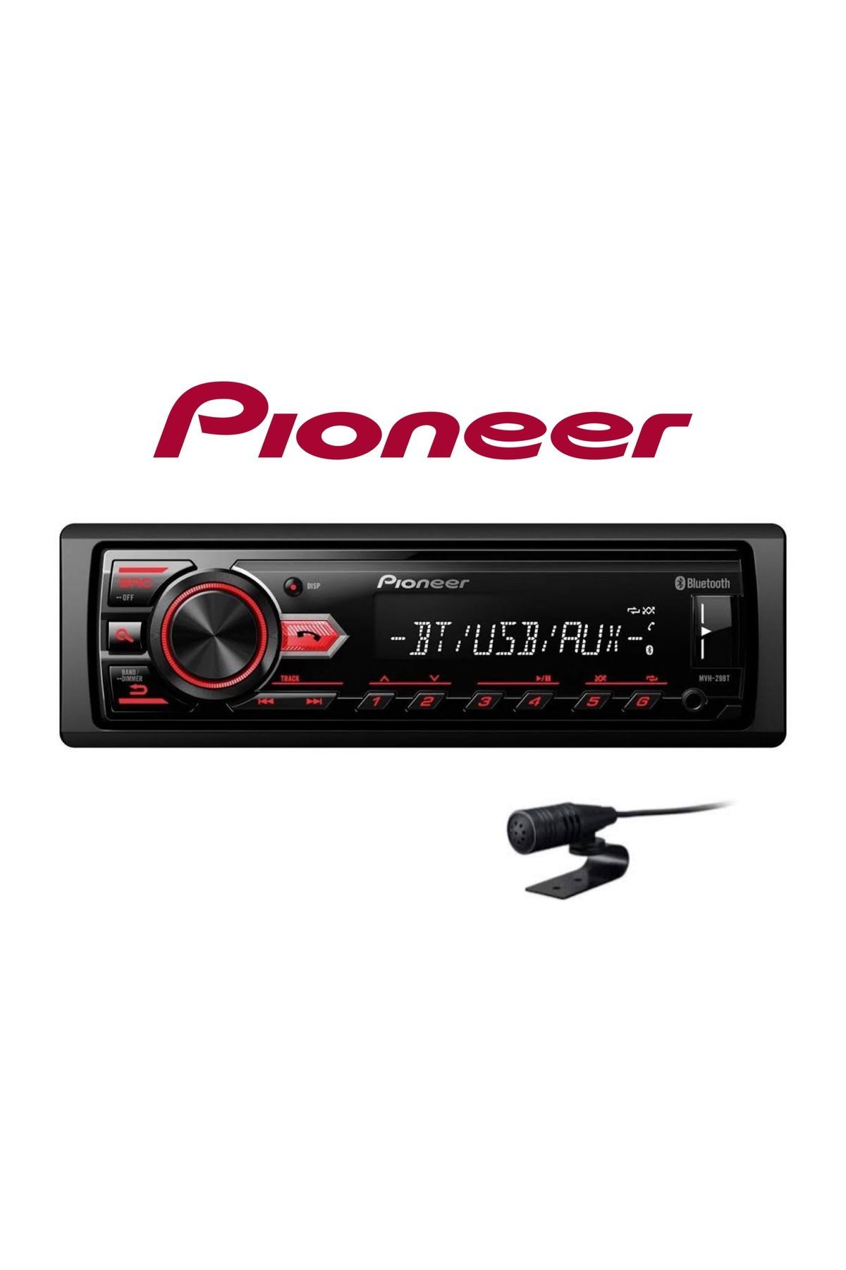 Pioneer Mvh-29bt Bluetooth'lu Mp3 Oto Teyp Usb-Aux 4x50watt Mikrofonlu