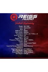Reiss Audio Rs-ys12 D4 2650wat 600 Rms 30cm Spl Subwoofer Bas Çift Bobin