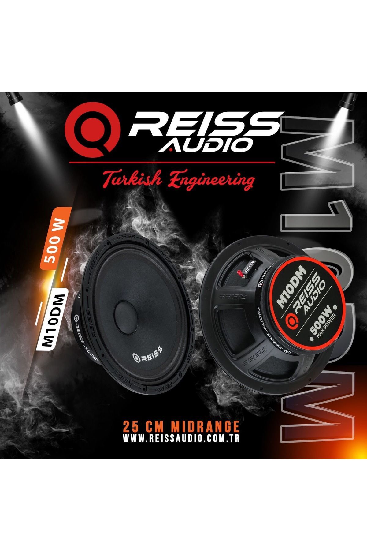 Reiss Audio RS-M10DM 25Cm 2024 Özel Seri Çifti 1000W-400W Rms Oto Midrange Hoparlör Çift Fiyatıdır