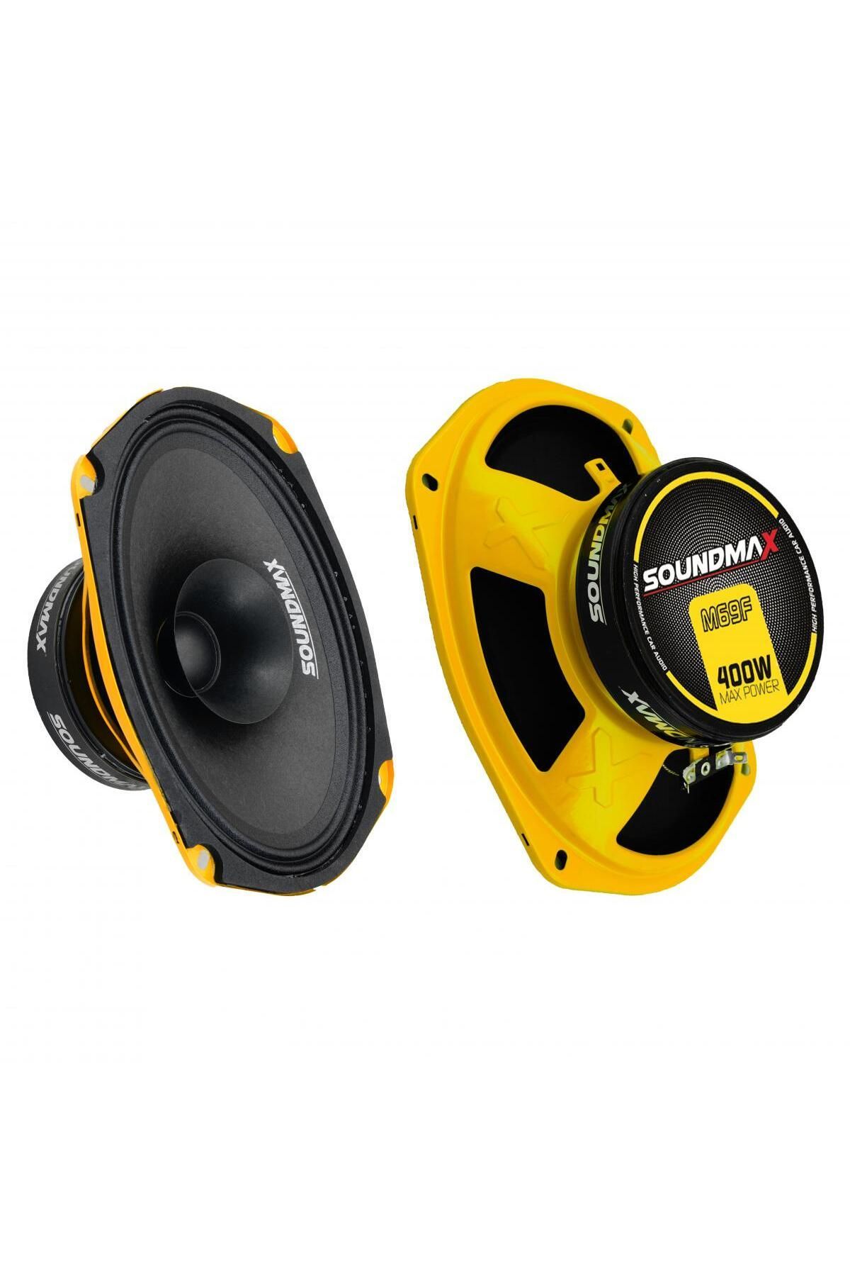 Soundmax Sx-M69f Çifti 800wat-200w Rms Metal Kapaklı 6x9 Oval Oto Midrange Hoparlör