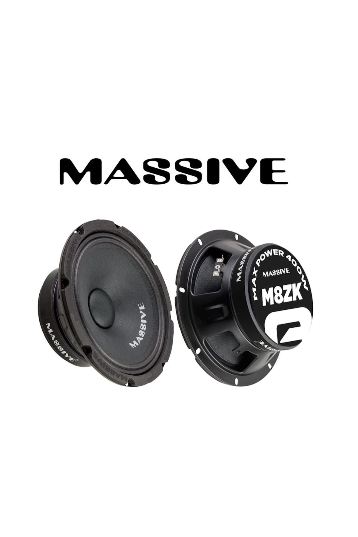 Massive Ms-m8zk Çifti 800wat-300w Rms 20 Cm Premimum Oto Midrange Hoparlör Metal Kapaklı 1takım/2adet