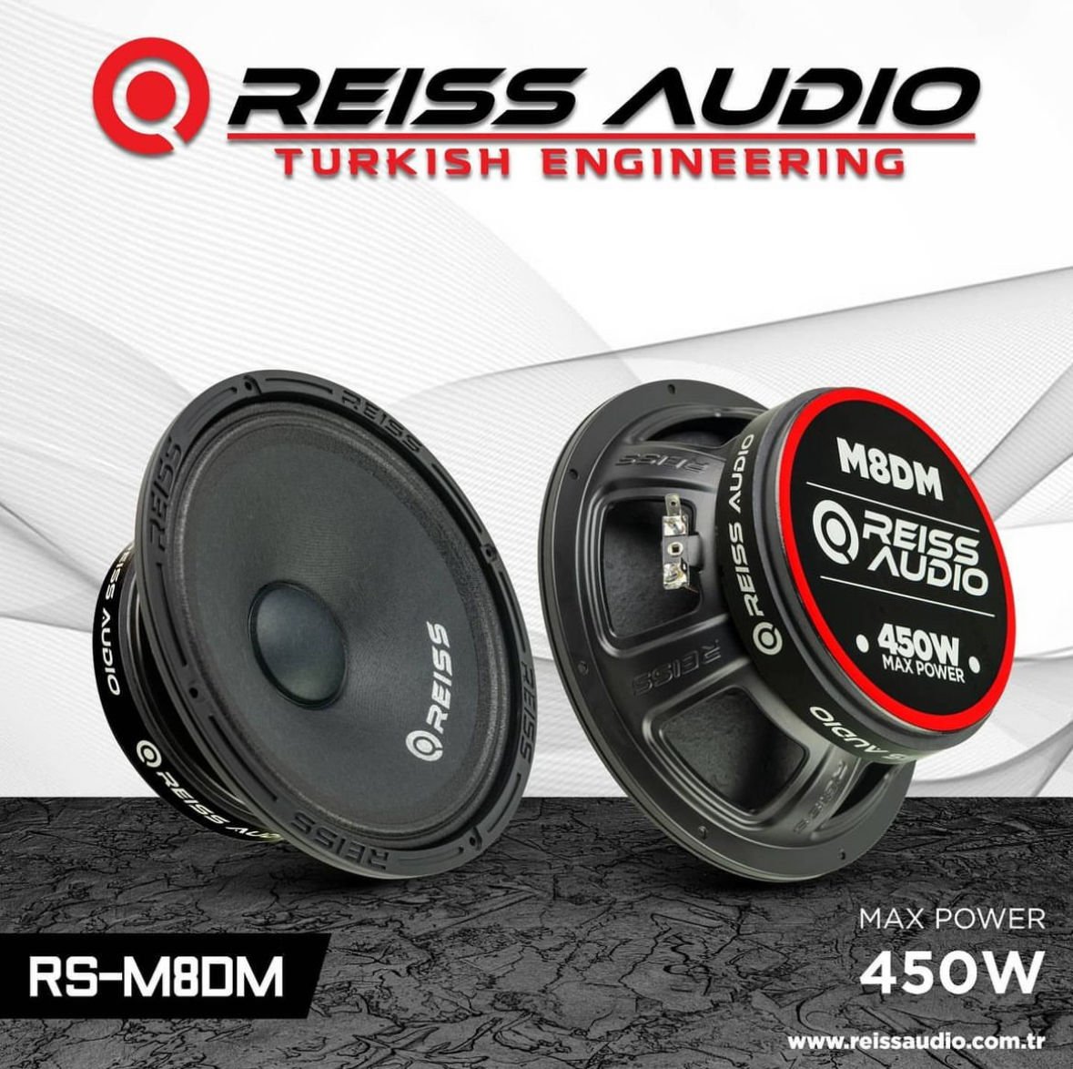 Reiss Audio Rs-M8dm Çifti 900wat-300w Rms 20cm Midrange Hoparlör 1Takım 2 Adet