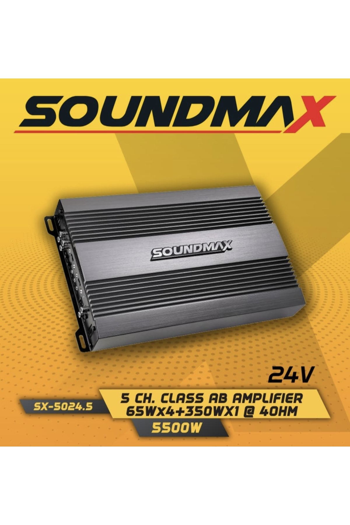 Soundmax Sx-5024.5 24volt Kamyon Tır 5500wat 5kanal Profesyonel Oto Amfi Bas Kontrollü