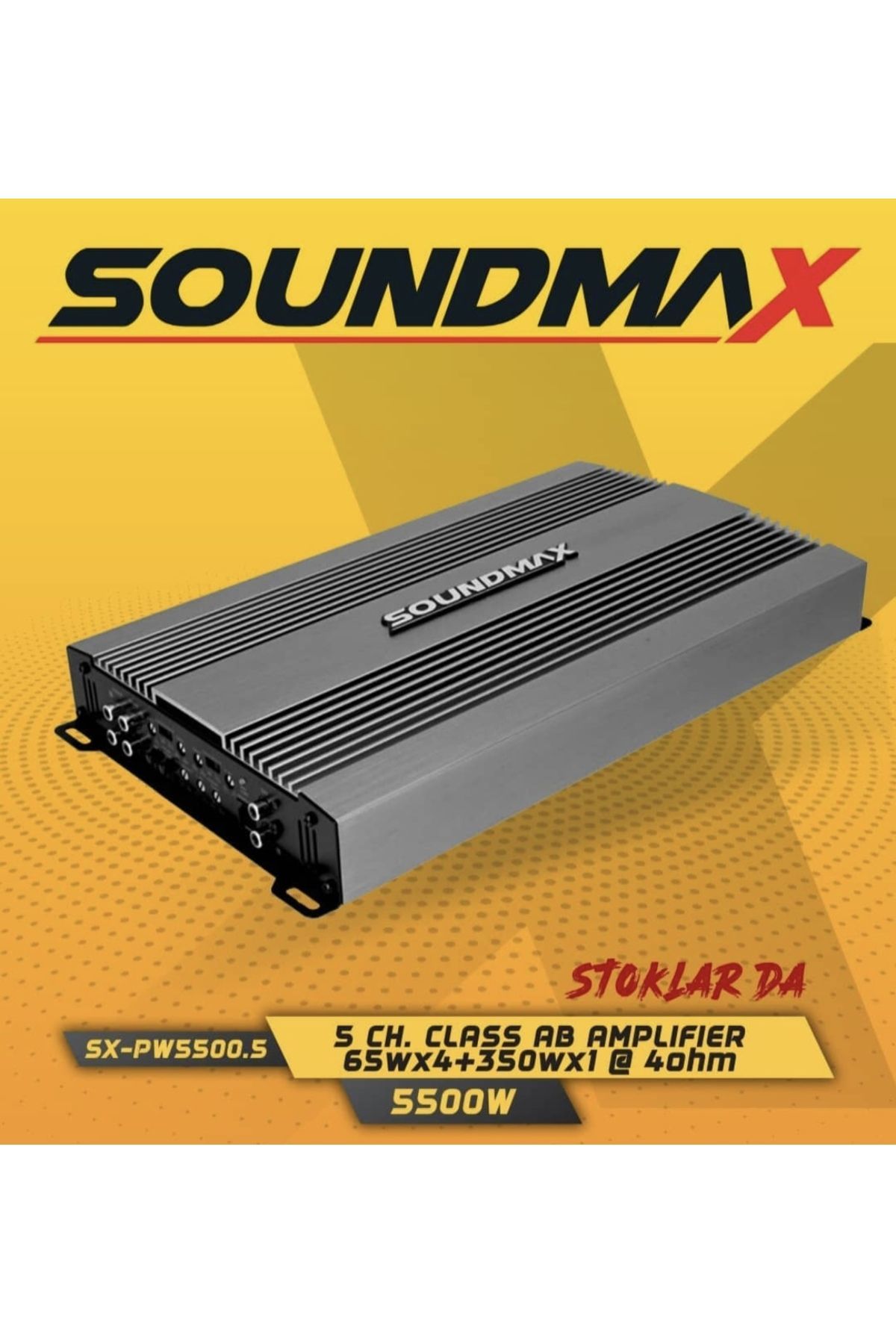 Soundmax Sx-pw5500.5 5500WatOto Profesyonel Anfi Amplifaktör Bas Kontrol Aparatlı
