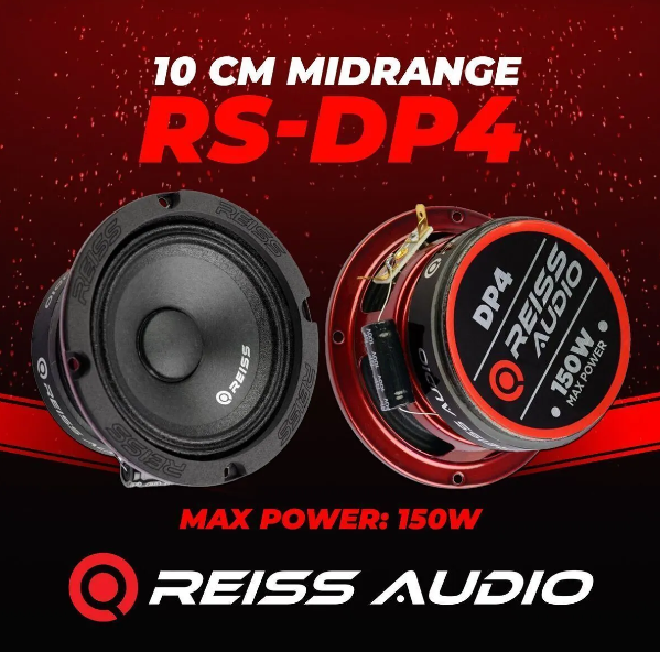 Reiss Audio Rs-dp4 10 Cm Profesyonel Oto Midrange Hoparlör Takımı Uyumlu Çifti 300wat 150rms
