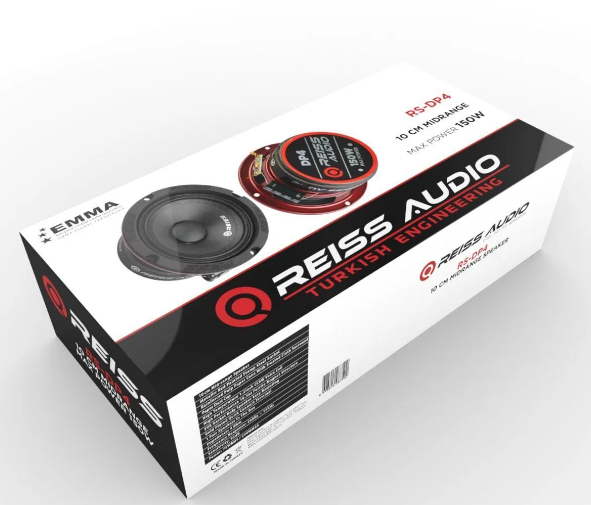 Reiss Audio Rs-dp4 10 Cm Profesyonel Oto Midrange Hoparlör Takımı Uyumlu Çifti 300wat 150rms