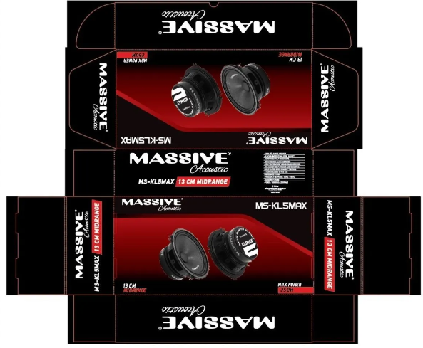 Massive Ms-kl5max 13 Cm Çifti 500wat-240  Rms Oto Midrange Hoparlör Deprem Serisi