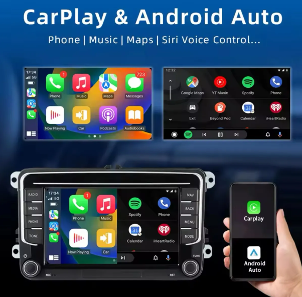 Navigold Vw 7'' inch 4/64gb Android  Volkswagen-Seat-Skoda andriod car playli oto multimedya orijinal Görünüm