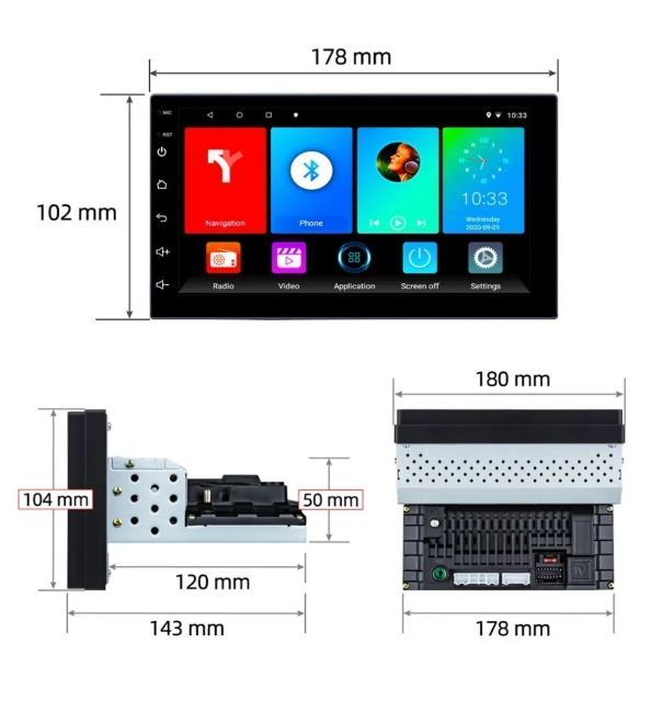 Navigold Kl-8238 2/32gb Uyumlu Android Multimedya Car Playli Teyp Ayarlı Ince Kasa Single Din