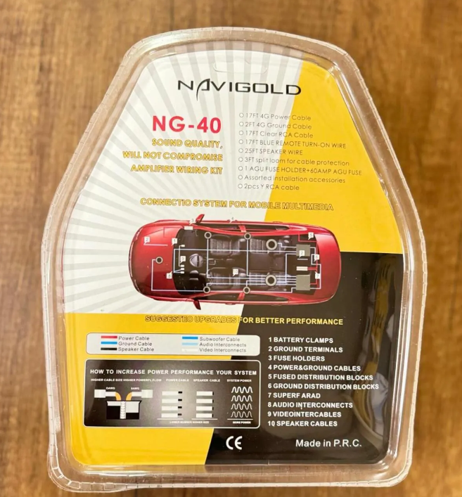 Navigold 4GA Profesyonel Oto Ses Sistemi Kablo Seti