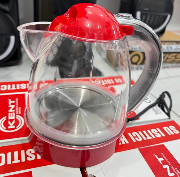 Kent 24 Volt 1litre Oto Su Isıtıcı 24v Kettle Büyük Boy Ketil Termostatlı Işıklı Yeni Seri Kırmızı