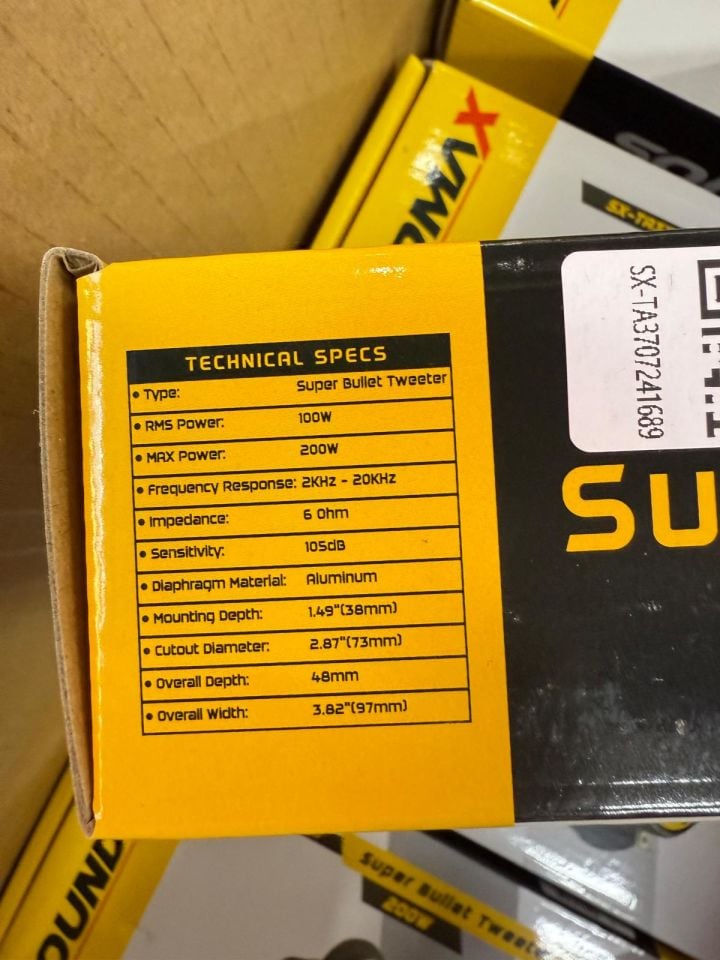 Sx-ta37 Çifti 400wat-200w Rms 10 cm Dome Tweeter Tiz yeni model