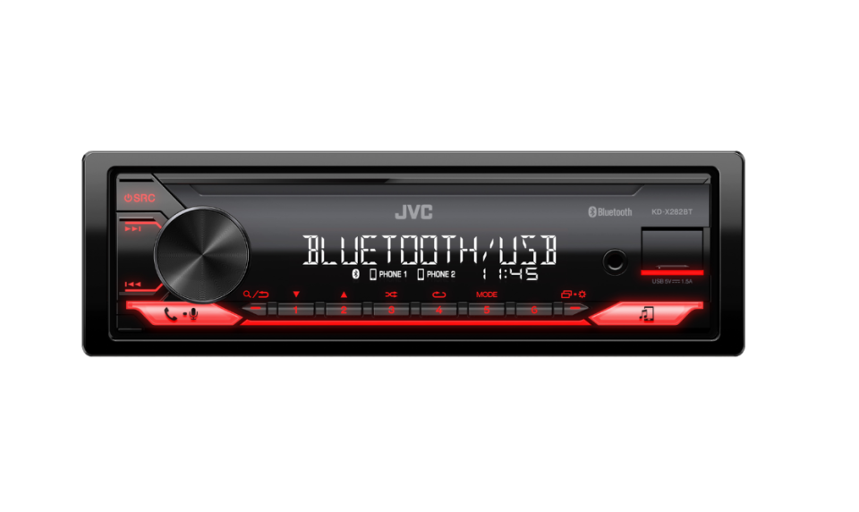 Jvc KD-X282bt amfi Çıkışlı Profesyonel tesisat teyibi Oto Teyp Bluetooth-Usb-Aux