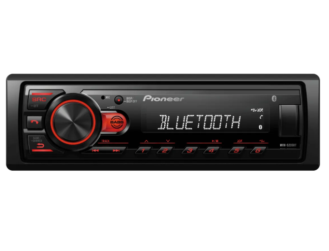 Pioneer Mvh-S235BT Çift amfi çıkışlı bluetoothlu profesyonel oto teyp usb 4x50wat