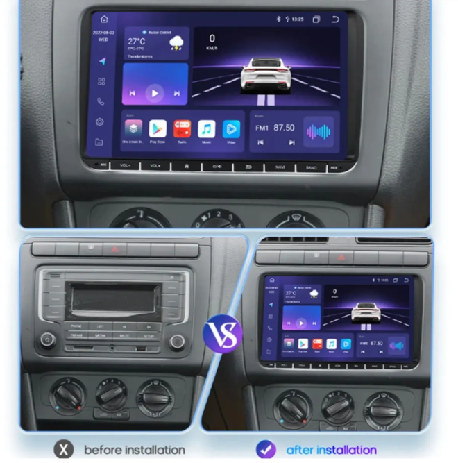 Navigold Vw 9'' inch 4/64gb Volkswagen-Seat-Skoda andriod car playli oto multimedya kamera hediye