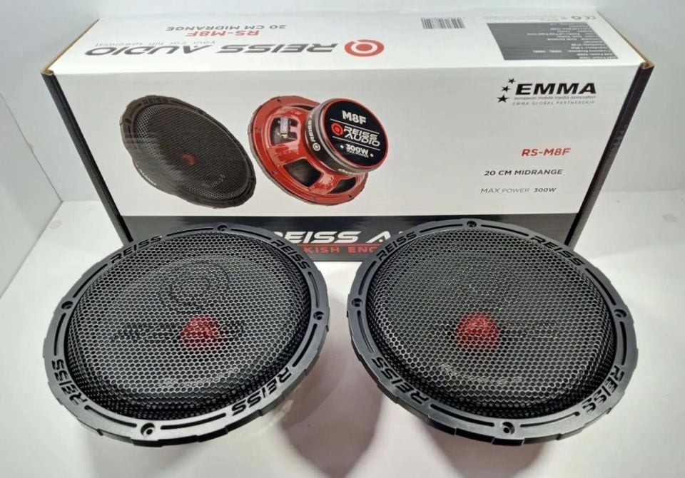 RS-M8F 20Cm Çifti 600Wat-300W Rms Kurşun Göbek Oto Midrange Hoparlör takımı Metal Kapaklı
