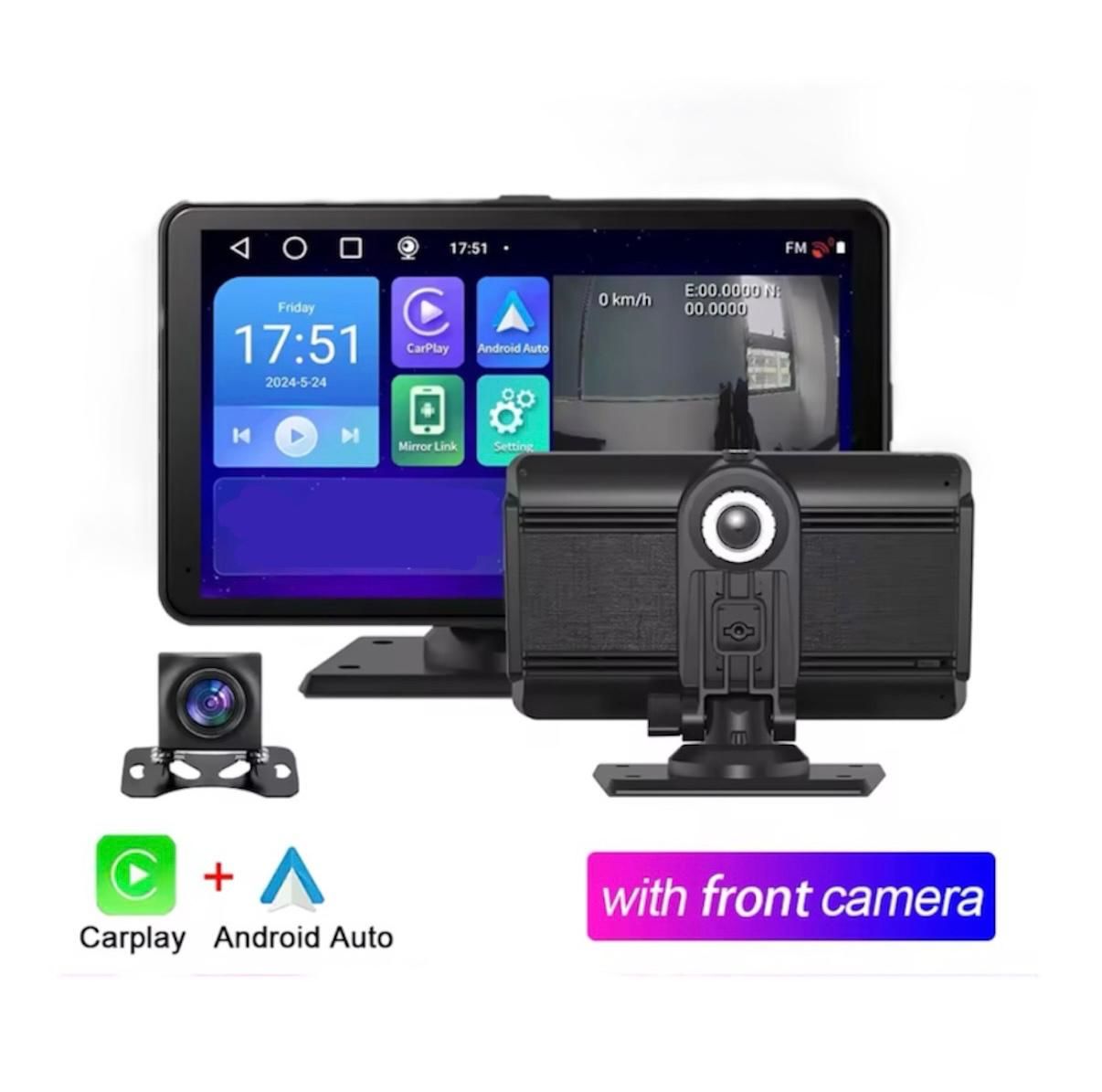 navigold Aks-702 Kablosuz Carplay Android Auto tak çalıştır 7İnç Çift Kameralı kayıt yapar Multimedya