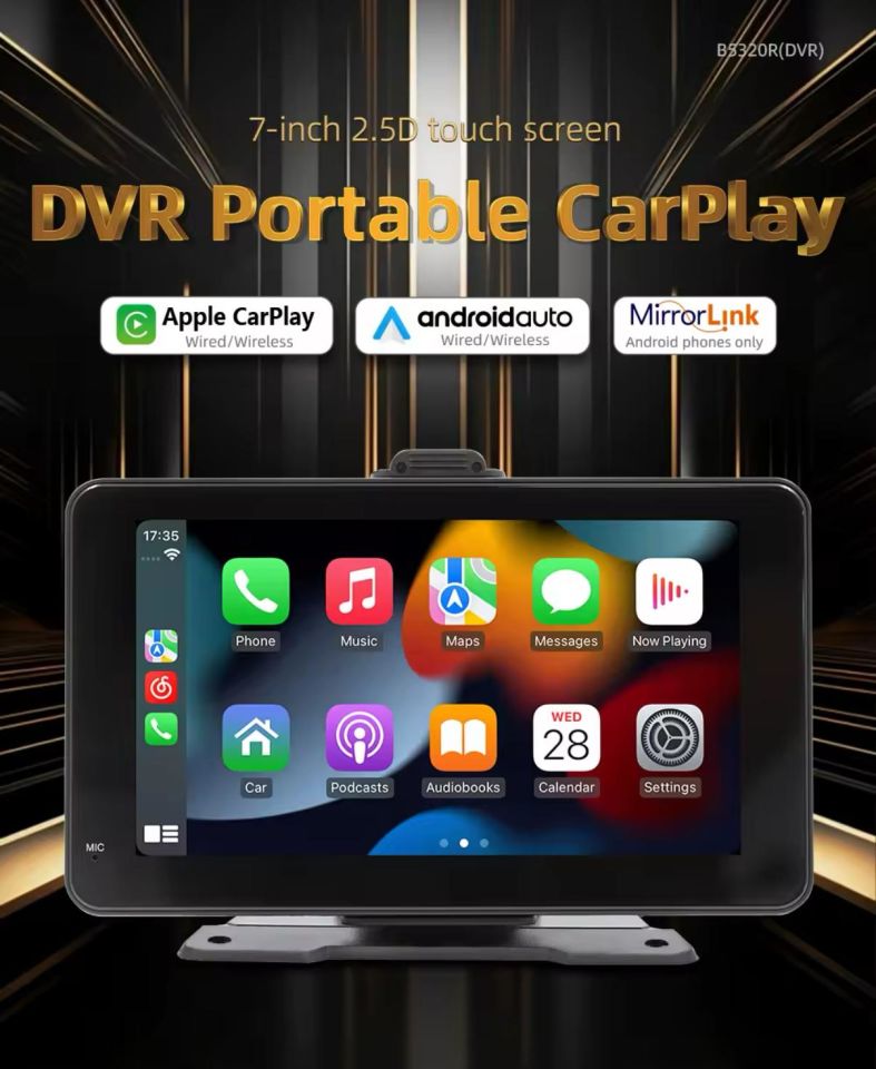 navigold Aks-702 Kablosuz Carplay Android Auto tak çalıştır 7İnç Çift Kameralı kayıt yapar Multimedya