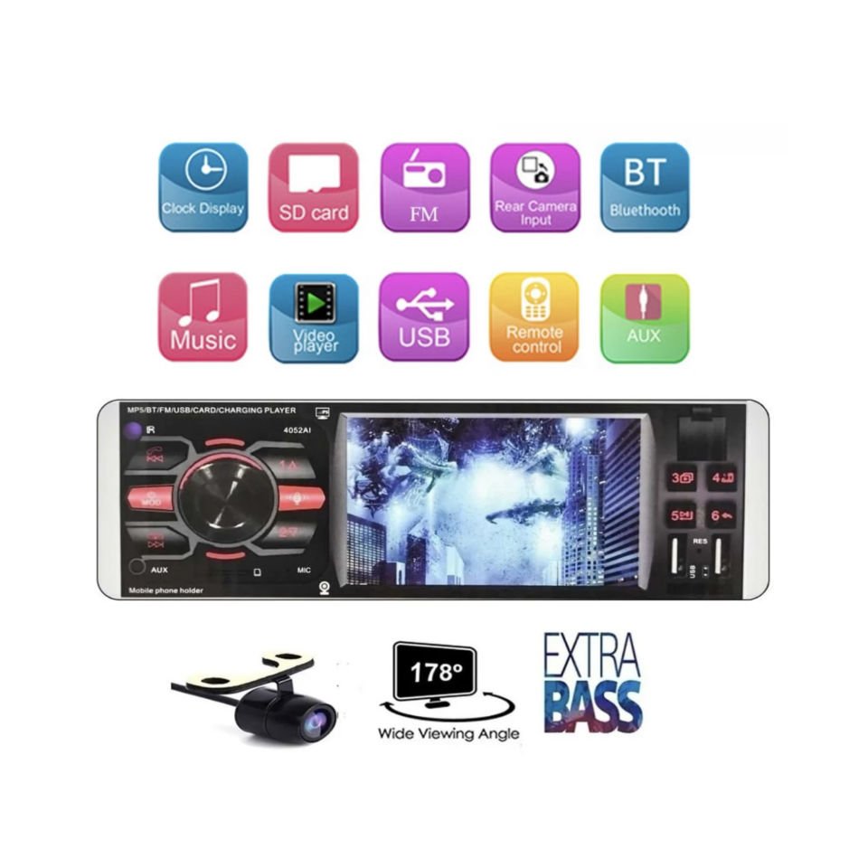 Ds-4052 Araba Görüntülü Oto Teyp 4'' Ekranlı Bluetooth-çift Usb-sdkart Rgb Tuş Rengi Kamera