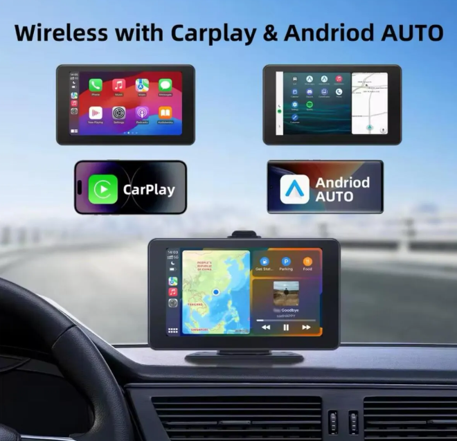 Navigold Stonex Aks-702 Kablosuz Carplay Android Auto tak çalıştır 7İnç Çift Kameralı kayıt yapar Multimedya