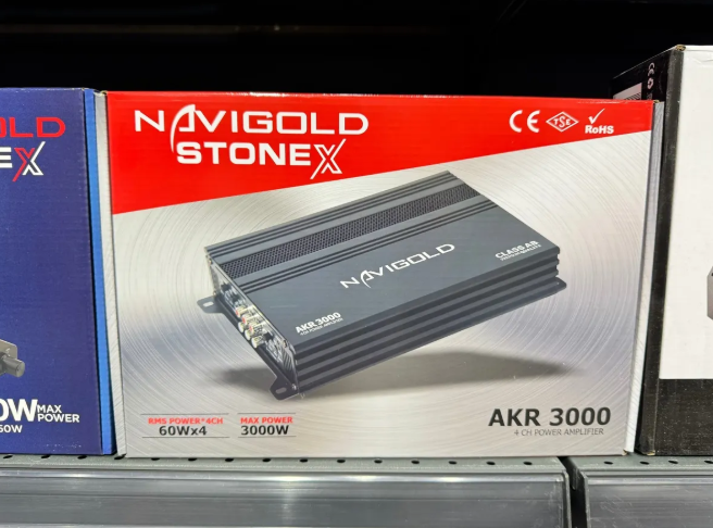 Navigold Akr-3000 4kanal Profesyonel Oto Amfi 3000wat 4ohm 4x60w-2 Ohm 4x90w Rms Power Anfi Ampilifaktör