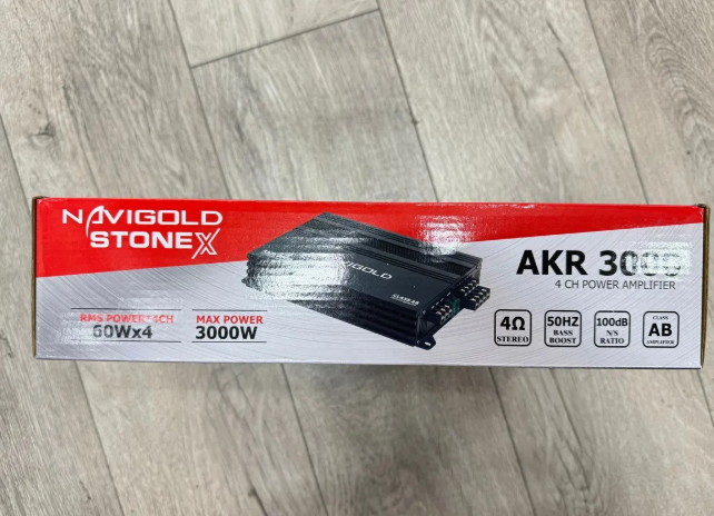 Navigold Akr-3000 4kanal Profesyonel Oto Amfi 3000wat 4ohm 4x60w-2 Ohm 4x90w Rms Power Anfi Ampilifaktör