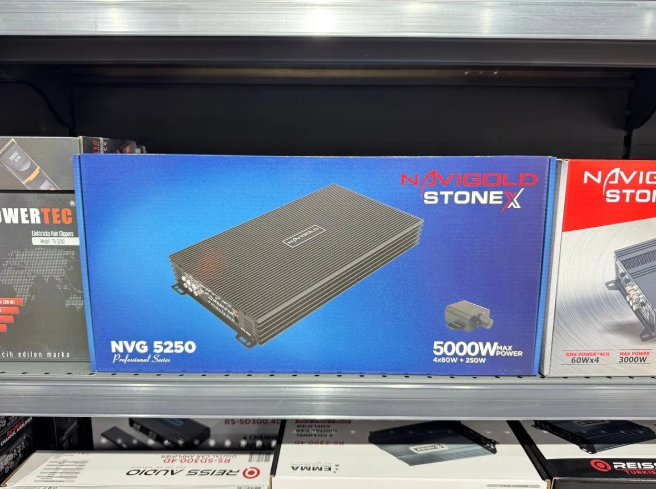Navigold Nvg-5250 5 Kanal 5000 Wat Oto Amfi Power 4ohm 4x80w-2ohm 4x120w Rms 1x 250w Rms Bas Kontrollü