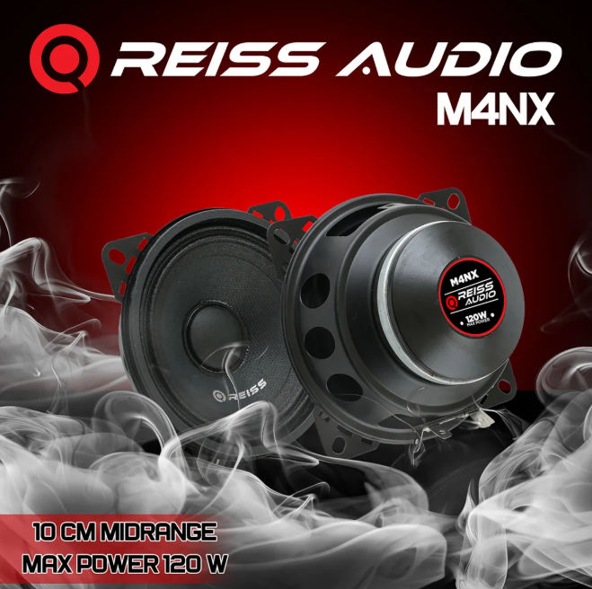 Reiss Audio Rs-M4nx 10 cm Neodyum Özel Mıknatıs Oto Midrange Hoparlör Çifti 240wat-80w rms