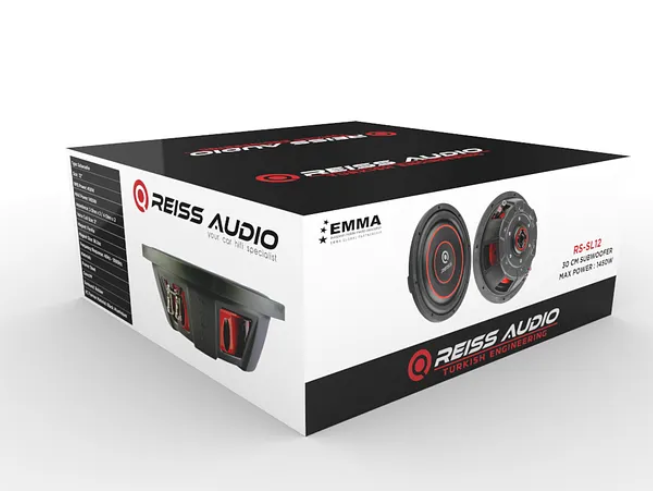 Reiss Audio Rs-SL12Mini bas L Port Kabinli 1450Wat 450W Rms 30 Cm mini slim Subwoofer Bas