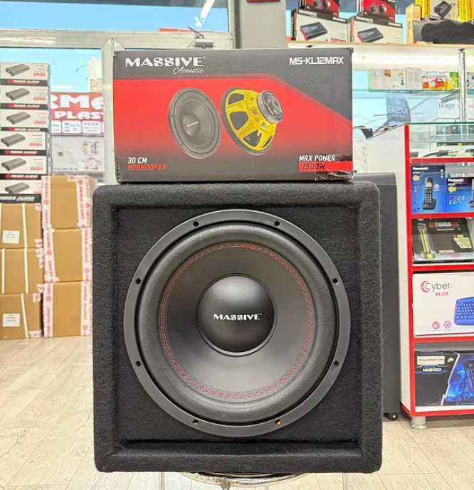 Massive Ms-KL12Max L Port Mini Kare Kabinli 30 Cm Subwoofer Bas 1500Wat 400W Rms bufır