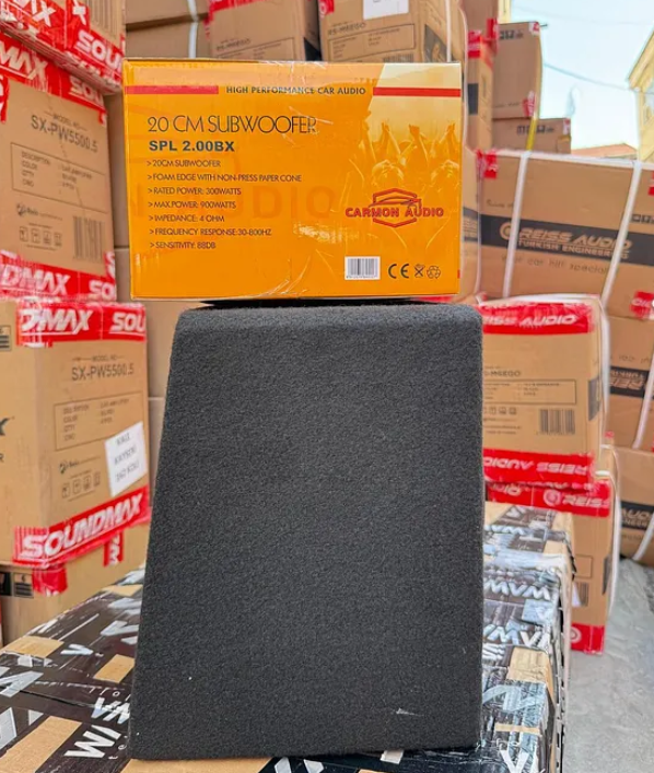 Carmon Audio Spl 2.00bx Yer Kaplamaz Mini Kabinli 900Wat 300W Rms 20 Cm Subwoofer minik dev Bas