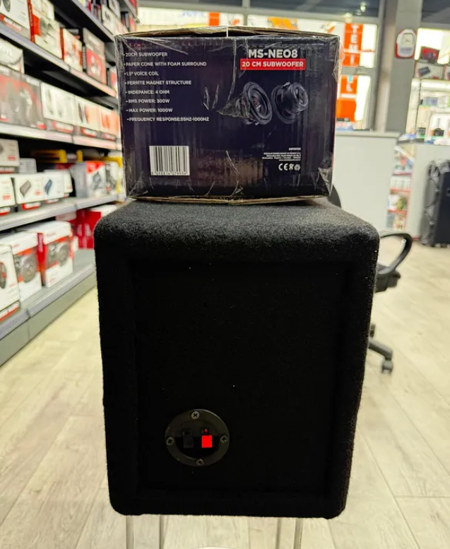 Massive Ms-NEO8 Yer Kaplamaz L Port Kabinli 1000Wat 300W Rms 20 Cm Subwoofer minik dev Bas