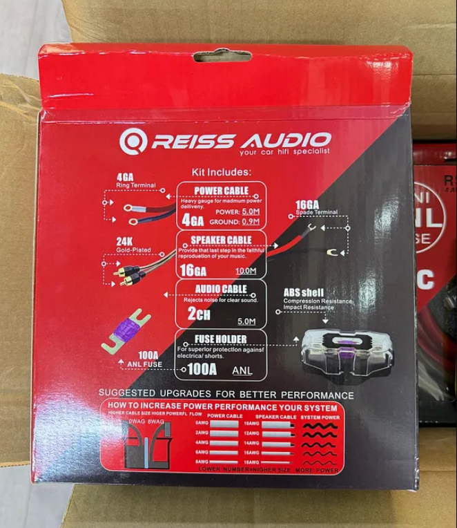 Reiss Audio Rs-awg47 4ga ofc profesyonel %100bakır amfi kablo seti set kablosu 2025 yeni seri