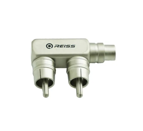 Reiss Metal Y Fiş – Kaliteli Oto Anfi Y Kablo – 1 Dişi 2 Erkek Y Fiş – 1 Adet