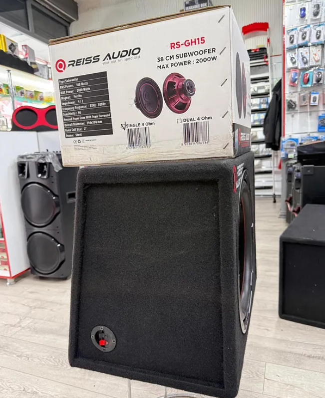 Reiss Audio Rs-GH15 L Port Kabinli 2000wat 500 Rms 38cm Spl Subwoofer Bas single 4ohm
