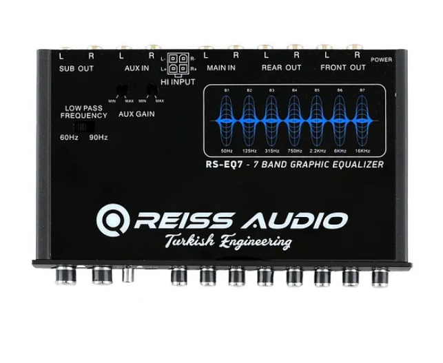 Reiss REİSS AUDİO EQ7-6 KANAL -8V RCA ÇIKIŞ-7 BAND GRAFİK EQUALİZER