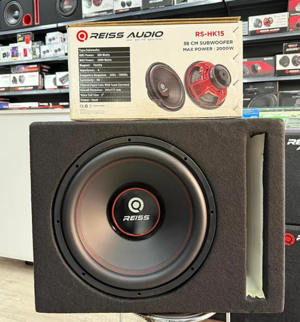 Reiss Audio Rs-HK15 L Port Kabinli Çift Bobin 2000wat 500 Rms 38cm Spl Subwoofer Bas dual 4ohm