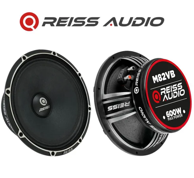 Reiss Audio Rs-M82VB Çifti 1200wat-600w Rms Gelmiş Geçmiş En İyisi 20 Cm Oto Midrange Hoparlör Metal Kapaklı