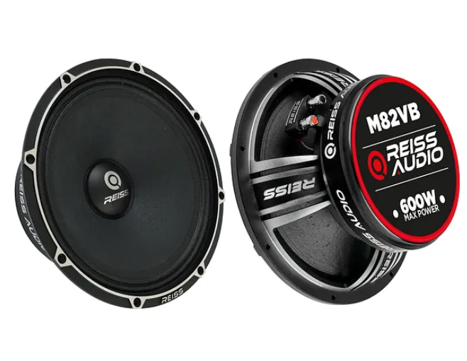 Reiss Audio Rs-M82VB Çifti 1200wat-600w Rms Gelmiş Geçmiş En İyisi 20 Cm Oto Midrange Hoparlör Metal Kapaklı