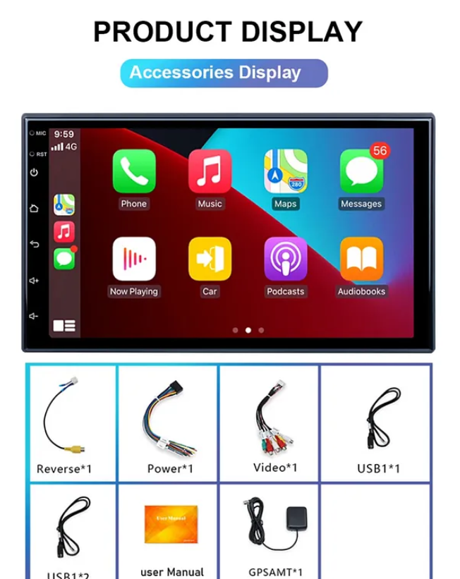 Navigold KL-938 4/64gb Çift amfi Android ince kasa 7inç Oto Multimedya Teyp Car Playli-usb-wifi+ mikrofon