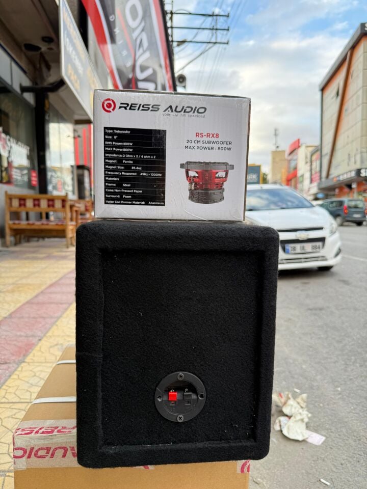 Rs-RX8 L Port Kabinli 800wat 400 Rms 20cm Subwoofer Bas Çift Bobin