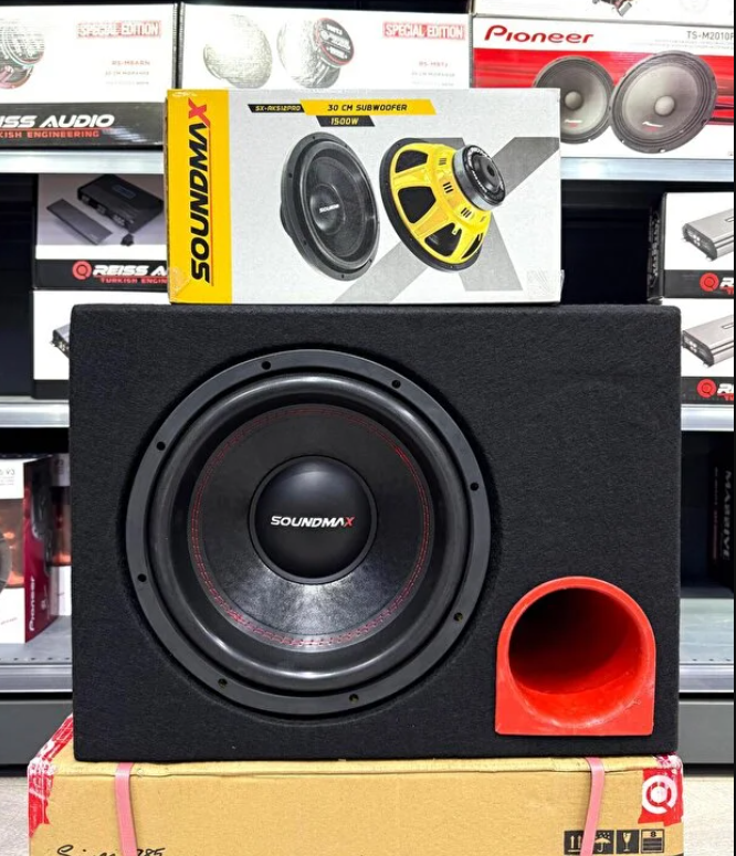 Soundmax Sx-Aks 12Pro Kabinli 30 Cm Subwoofer Bas Bufır 1500wat-400w Rms Maximum Power