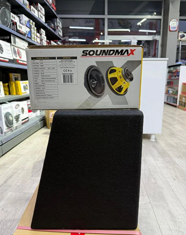 Soundmax Sx-AKS12 Pro Mini L Port Kabinli Profesyonel Pro Seri 1500Wat 400W Rms 30 Cm Subwoofer Bas