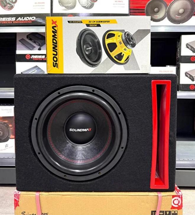 Soundmax Sx-AKS12 Pro L Port Kabinli Profesyonel Pro Seri 1500Wat 400W Rms 30 Cm Subwoofer Bas Aksr