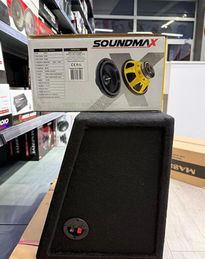 Soundmax Sx-AKS12 Pro L Port Kabinli Profesyonel Pro Seri 1500Wat 400W Rms 30 Cm Subwoofer Bas Aksr