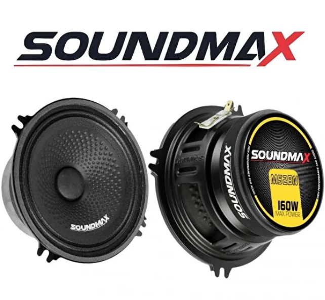 Soundmax Sx-M52BN Çifti 320wat-160w Rms deprem serisi 13 Cm Oto Midrange Hoparlör