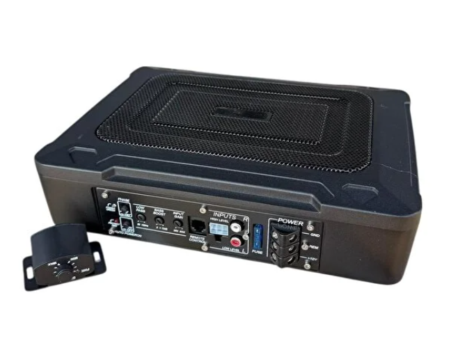 Navigold Slim Koltuk Altı Subwoofer Aktif Bas Yer Kaplamaz 600Wat-300 Rms Kendinden Amfili Bas Kontrol