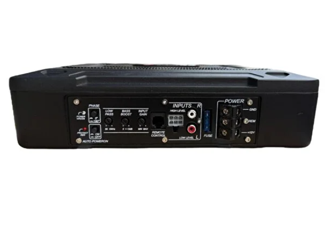 Navigold Slim Koltuk Altı Subwoofer Aktif Bas Yer Kaplamaz 600Wat-300 Rms Kendinden Amfili Bas Kontrol