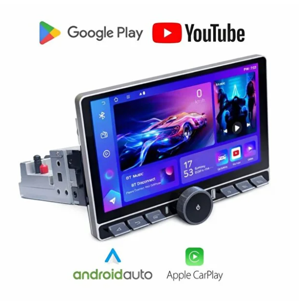 Mehter Aks-1200 4/64gb Android İnce Kasa 10.8\'\'inch Tek DİN Oto Multimedya Teyp Car Play-usb-gps-wifi Kamer