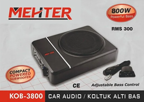 Mehter Slim Koltuk Altı Subwoofer Aktif Bas Yer Kaplamaz 800Wat-300 Rms Kendinden Amfili Bas Kontrol